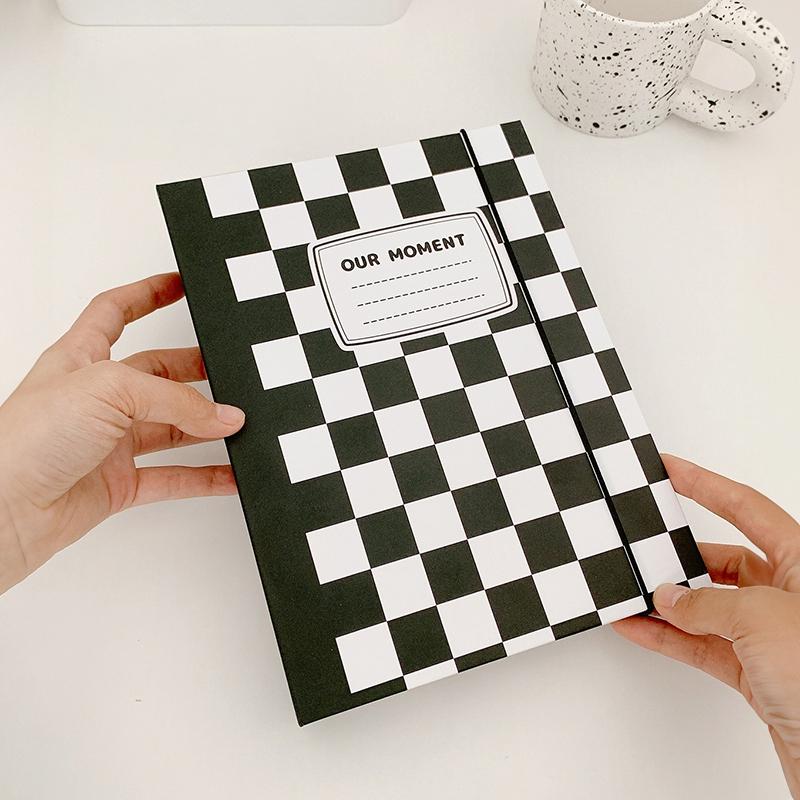 Обложка для папки А5 в клетку Kpop 3-дюймовый альбом для фотокарточек с фотографиями айдолов Поки Скрапбук Книга для хранения Сменные внутренние страницы Принадлежности
