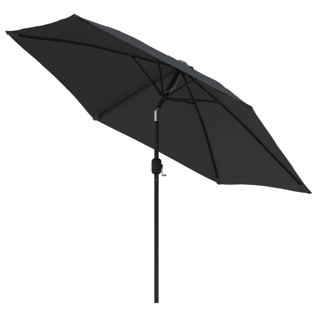 Solar Powered LED Umbrella with Steel Pole 300 cm Anthracite