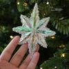 Iridescent Finish Star Ornament Bead Edge Holiday Tree Charm  Christmas Tree Decor