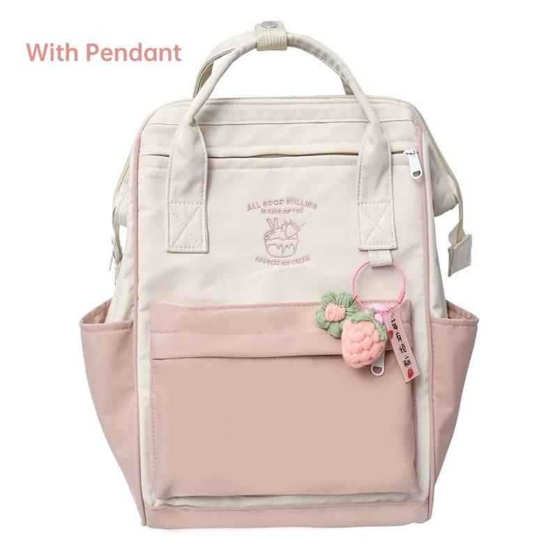 Forest Fairy Princess Nylon Backpack Lightweight Waterproof Trendy Student Bag For Girls
