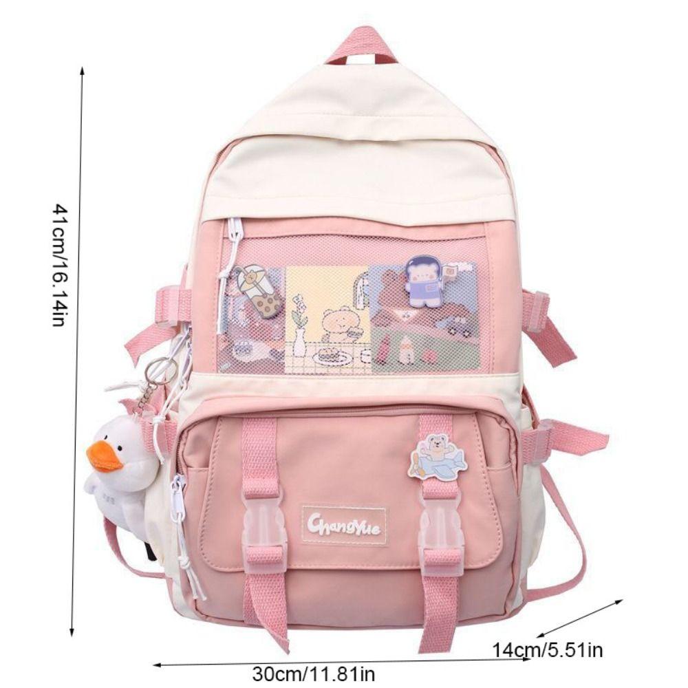 Nylon Canvas Schoolbag College Style School Bag Simple Large Capacity Backpack Girl