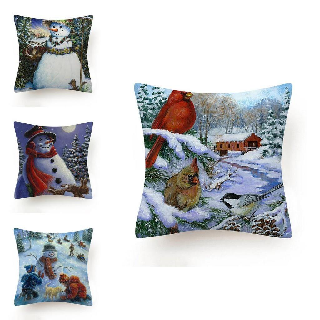 Stylish And Unique Christmas Snowman Pillow Case Perfect For Holiday Home Decor