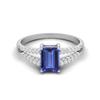7X5MM Octagon Tanzanite Gemstone 925 Sterling Silver Solitaire Split Shank Women Wedding Ring