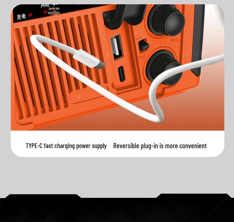 Аварийный фонарик-радио с ручной динамо-машиной и Power Bank для использования на открытом воздухе и при чрезвычайных ситуациях