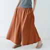 Women's Fashion Spring And Summer All-match Comfortable Solid Color Elastic Waist Cotton Linen Trousers