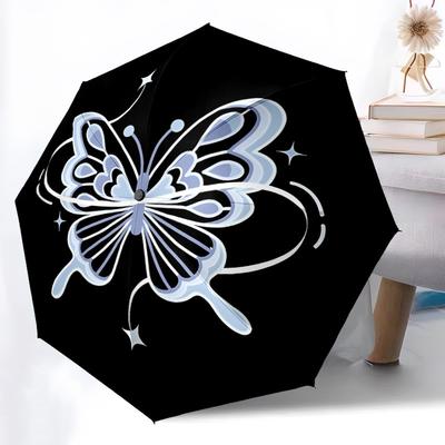 1pc Butterfly Design Automatic Folding Umbrella Durable Iron Frame,All Seasons Home Travel Outdoor Multifunctional Umbrella Yy251115071