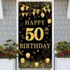 Black Gold Flag Door Hanging Banner 18th 30th 40th 50th Birthday Party Decorations Adult 30 40 50 60Year Birthday Party Supplies