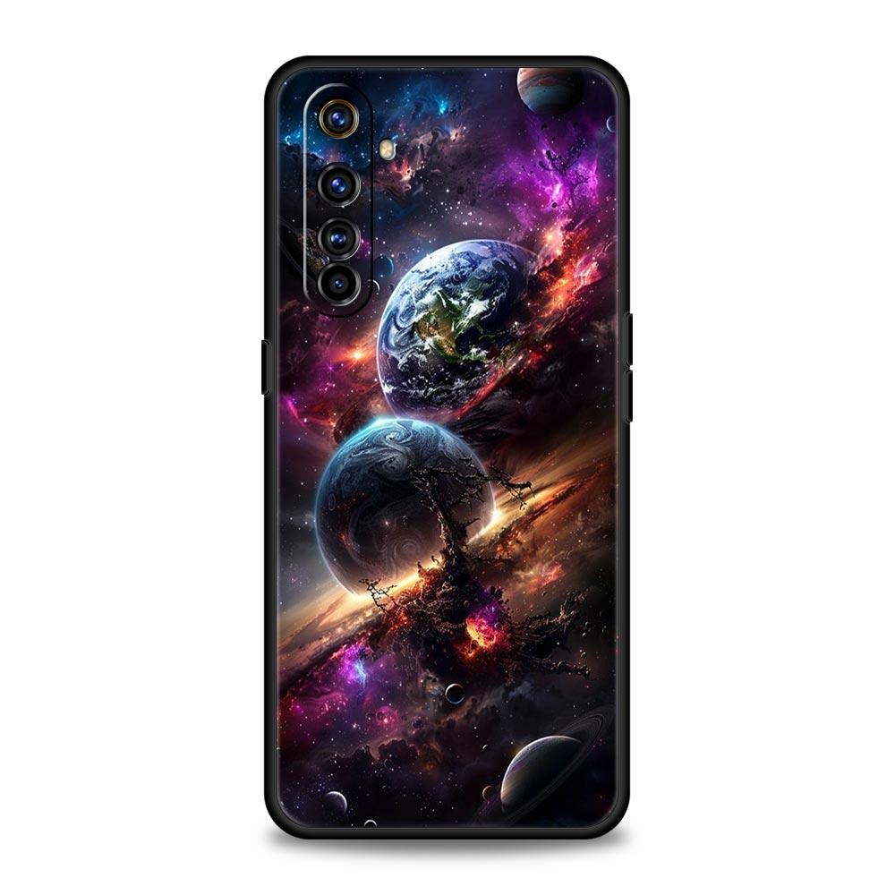Universe Starry Sky Moon Case For Realme C67 C63 C55 C53 C35 C25 C21 GT 2 3 5 6 10 11 12 13 Pro Plus 5G Soft TPU Phone Cover Bag