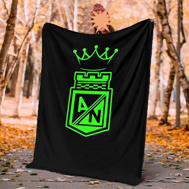 Atletico Nacional Flannel Blanket Soft Warm All-Season Throw, Design for Camping, Car Travel, Hiking Sofa, Bed, Office Perfect Gift for Parties