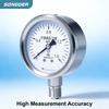 Y-60BF Stainless Steel Pressure Gauge 0.1-60MPa Vacuum Steam Vibration Resistant Dial M14x1.5 Bottom Mount for Water Oil Air