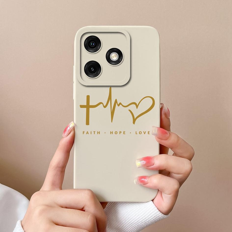 Для Itel P55 A50 Tecno Pova 6 Neo Infinix Note 40 Smart 8 Pro чехлы для телефонов жидкий силикон матовый роскошный Love Heart противоударные задние крышки корпус
