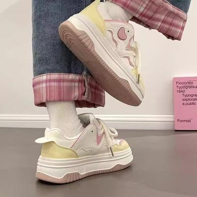 Платформенные белые женские весенние универсальные повседневные спортивные туфли легкие кеды