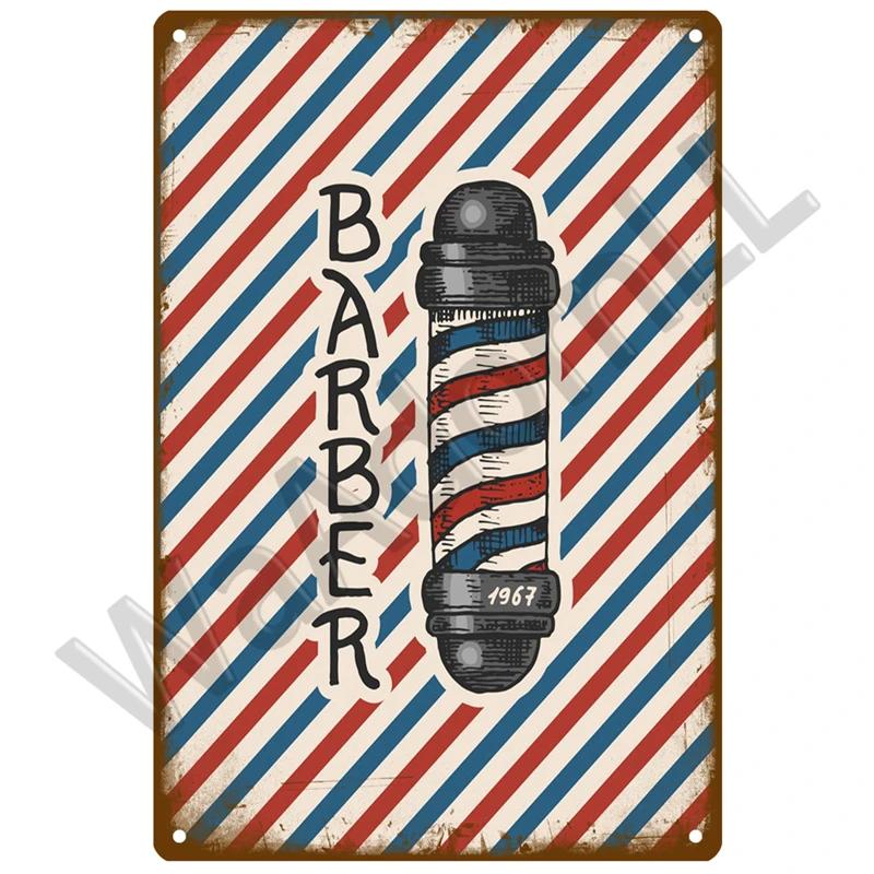 Barber Shop Tin Sign Poster Vintage Wall Posters Metal Sign Decorative Wall Plate Kitchen Plaque Metal Vintage Decor Accessories