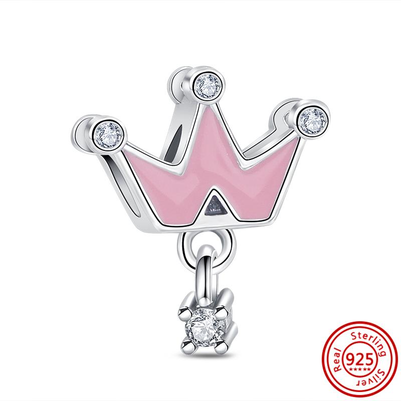 New Fit Original Pantaro Bracelet DIY Zircon 925 Copper Pink Series Beads Sparking Heart Charm Fashion Butterfly Flower Pendent