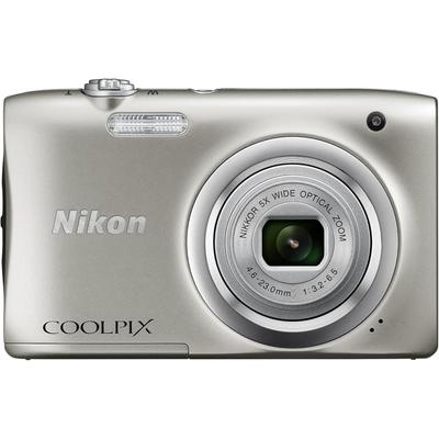 Nikon Цифровая камера COOLPIX A100, 5-кратный оптический зум, A100SL [Восстановленная], 20,05 Мп, Серебристый,