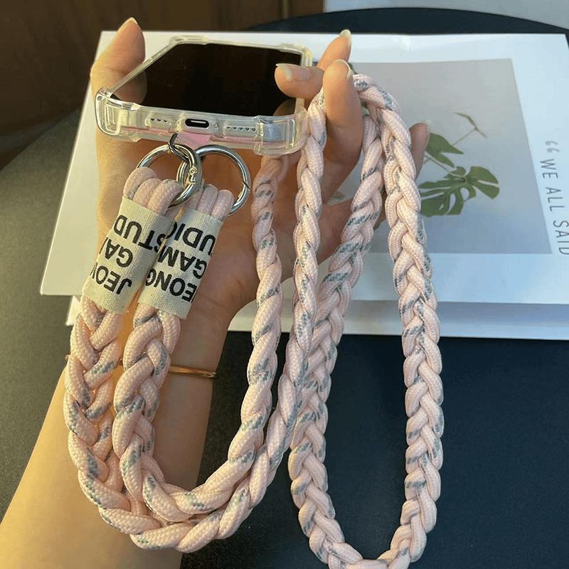 Woven Phone Lanyard Outdoor Mountaineering Mobile Phone Hanging Strap Anti Loss Lanyards Neck Strap for Girl Keychain Chain Rope