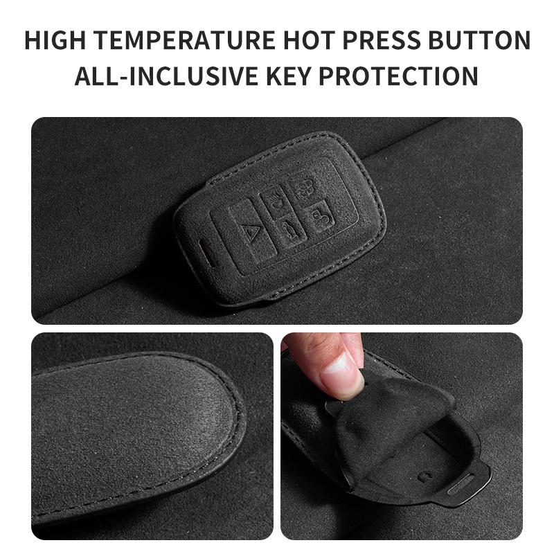 Car Key Case Cover for Land Rover Range Rover Evoque Discovery Sport Velar for Jaguar XE XF E-Pace F-Pace Suede Key Accessories