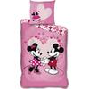 Bedding Set - Minnie Mouse - 140x200 Cm - 1 Duvet Cover - 1 Pillowcase - Washable At 40°