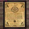 Witchcraft Old Book Vintage Wall Art Canvas Printing Mysterious Black Magic Knowledge Art Posters and Printing Witches