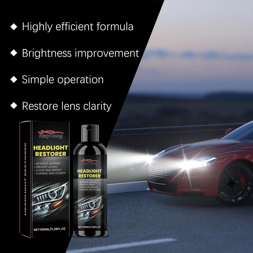 Rayhong Automotive Headlight Cleaner Car Headlight Care Brightening Cleaner & Polish Headlight Cleaner 100ml