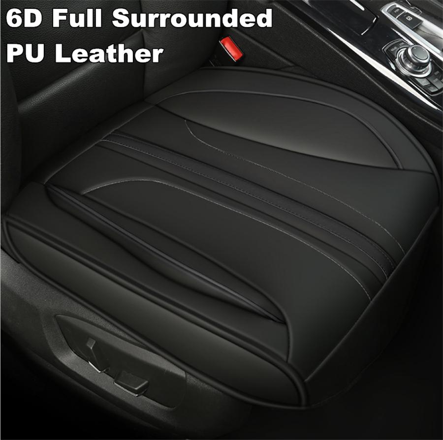 1 шт. 53 см x 51 см Чехол-подушка на переднее сиденье автомобиля из ПУ кожи без спинки Черный