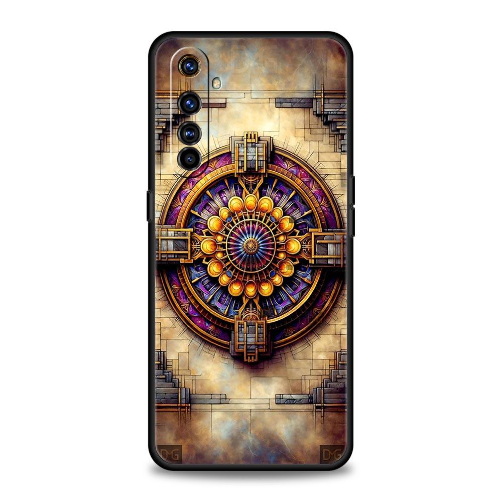 Ретро Круглый Дизайн Тотема Мягкий ТПУ Для Realme 13 12 11 10 9 Pro Plus GT3 GT2 C21 C25 C35 C53 C55 C67 Pro 5G Чехол для Телефона