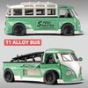1:Миниатюрная модель T1 Beetle в масштабе 32, литая игрушечная машинка из сплава, открывающиеся двери, звук, свет, инерционный механизм, подарки на день рождения для детей