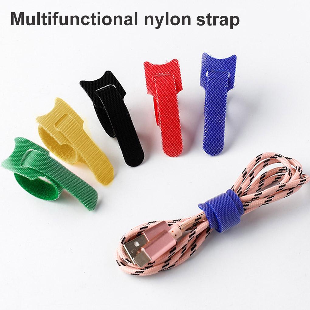 50pcs Reusable Hook and Loop Cable Ties Fastening Straps Multi-Purpose Wire Organizers for Computer TV Data Cable