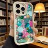 Глянцевый Цветной Чехол для Телефона с Текстурой Гальки для iPhone 17 16 15 14 13 12 11 Pro Max Plus, Защитный Гелевый Гибкий, Противоударный