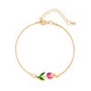 Adjustable Chain Enamel Charm Bracelet Copper Lobster Clasp Vintage Bracelet  For Women