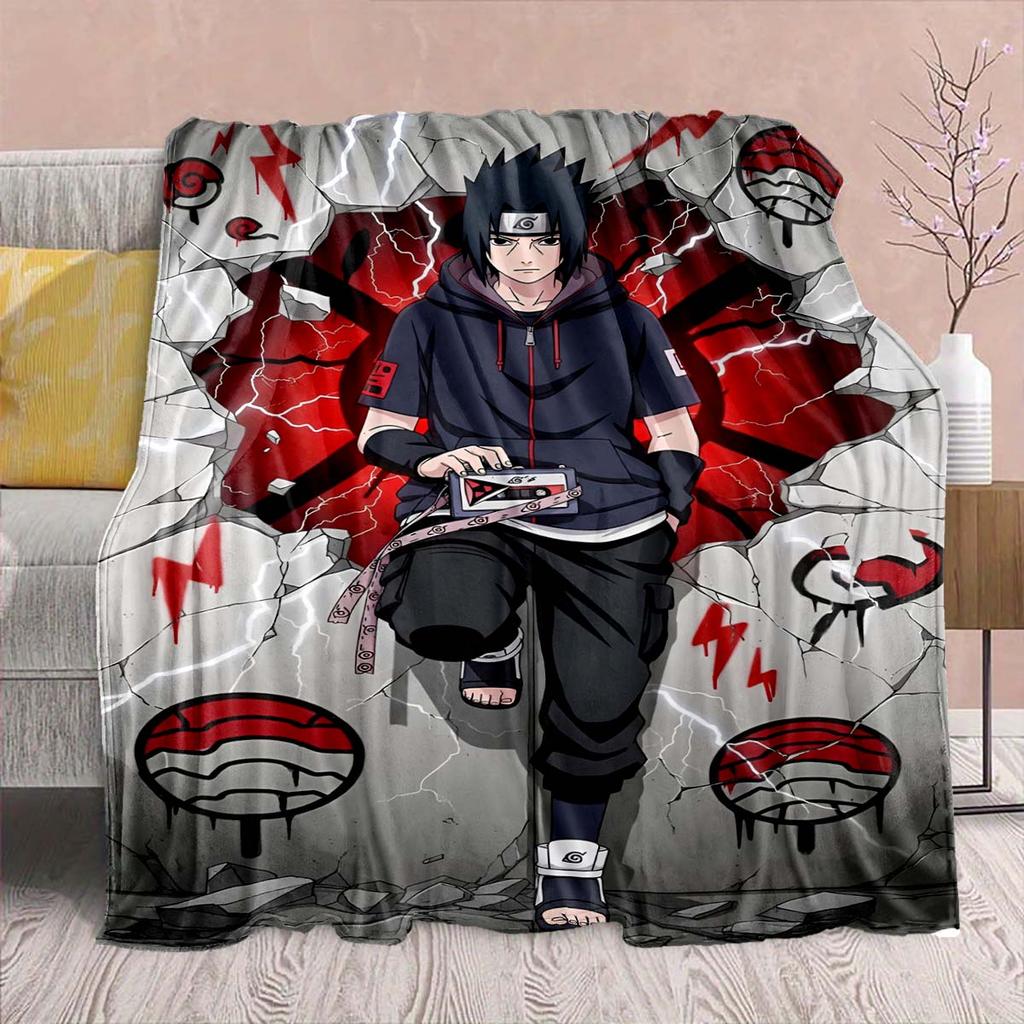 Naruto Anime Flannel Blanket - Soft Warm Perfect for Sofa, Bedding Camping Travel Office Home Decor -QJY