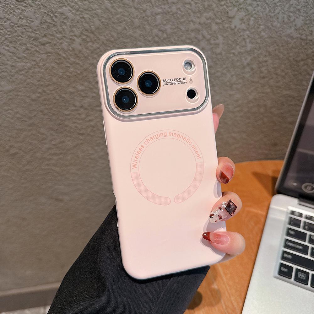 Жидкое Нано Матовое Стекло Для Чехла Magsafe Для iPhone 17 16 15 14 13 Pro Max Магнитная Беспроводная Зарядка Силиконовый Ударопрочный Чехол