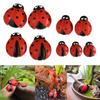 9 Pieces Ladybug Statue Small Animal Ornament Resin Figurines Mini Sculpture for Indoor and