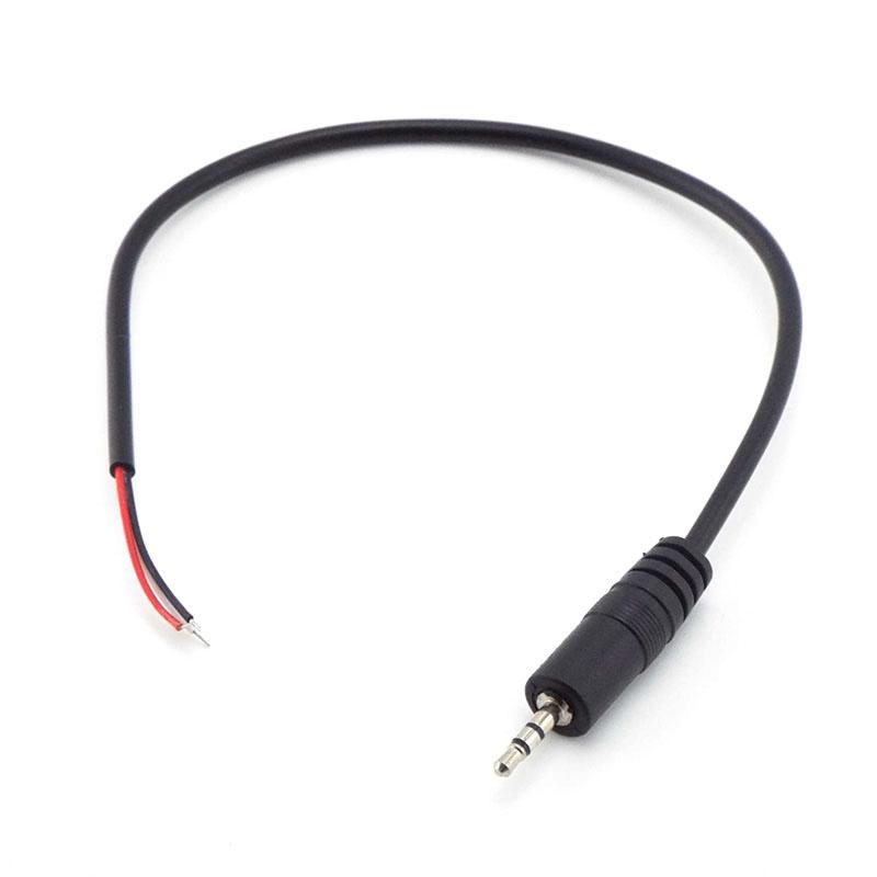 5 шт. 25 см 2,5 мм моно 2-контактный 3-контактный соединительный кабель мужской женский штекер 2-контактный 3-контактный удлинительный провод аудиокабель зарядное устройство