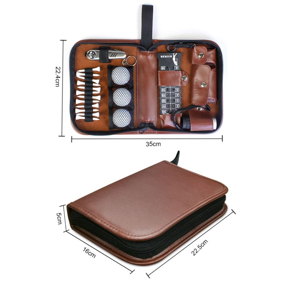 Golf tool kit, golf accessory kit, convenient to carry, multifunctional, large capacity, storage leather bag