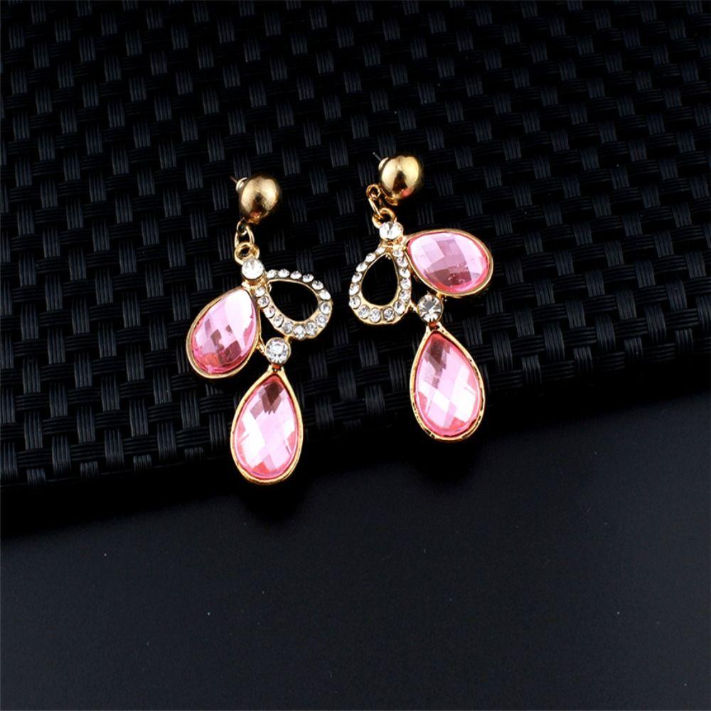 Комплект украшений из сияющих страз, хрустальное ожерелье, свадебные серьги, банкет