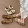 Retro Mary Jane Shoes Women's 2025 New Autumn Flat Single Shoes French Evening Breeze Gentle with Skirt Small Leather Shoes