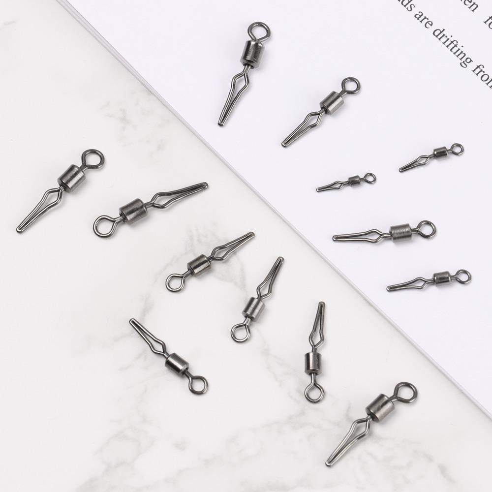Ring Accessories Fishline Clamp Fishing Connector Swivel with Side Line Clip Fishing Swivel