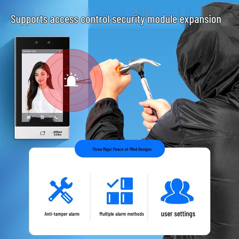 Enterprise WeChat Face Recognition Access Control & Attendance System CN plug (adapter included)