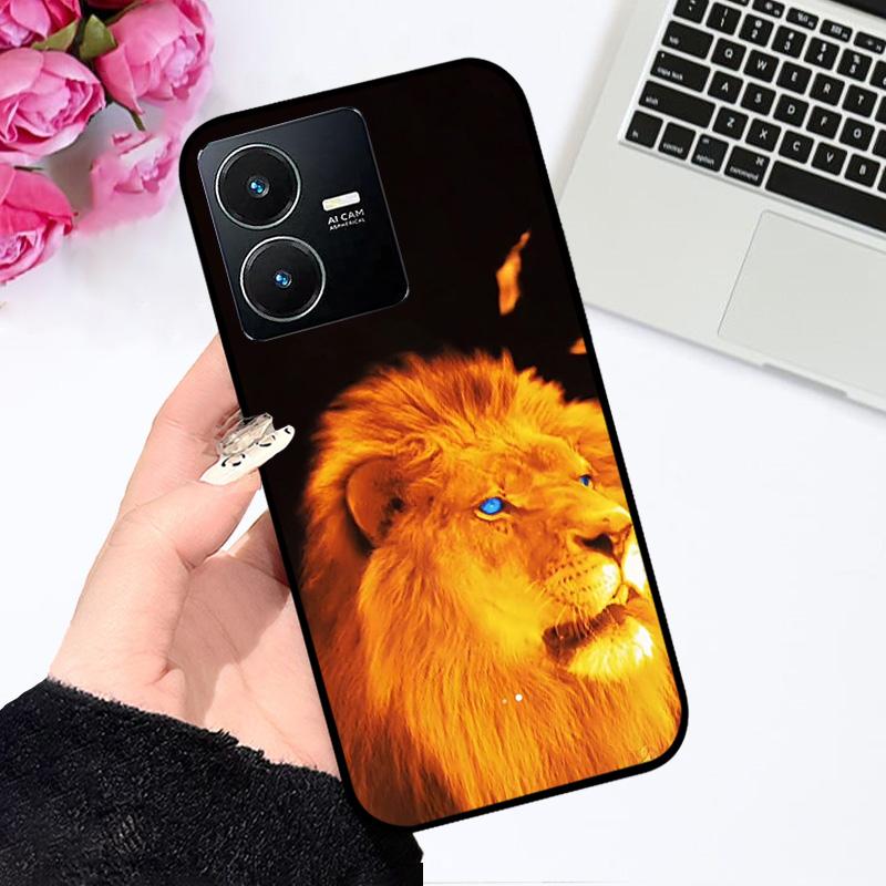 Для Vivo Y22 4G Чехол V2207 V2206 Y22s Цветная Печать Матовый ТПУ Силикон Мягкий Чехол для Телефона Для Vivo Y35 4G Ударопрочный Бампер Fundas