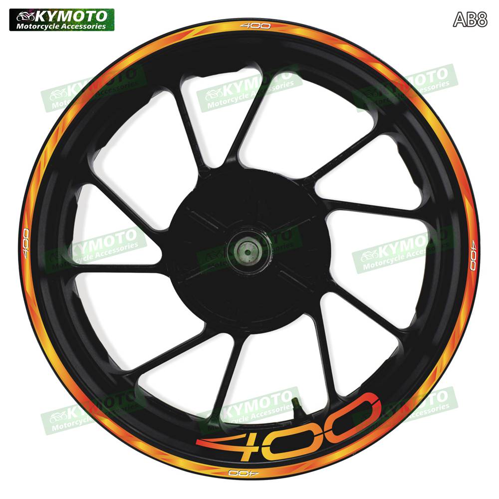 For Z400 Z 400 motorcycle accessories 17-inch front and rear wheel stickers fairings wheel hub gradient reflective decals