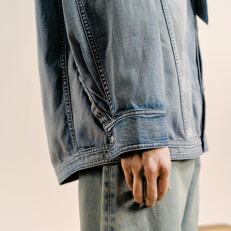 Croquis Men's 2024 Autumn Loose Fit Shirt Collar Long Sleeve Jacket