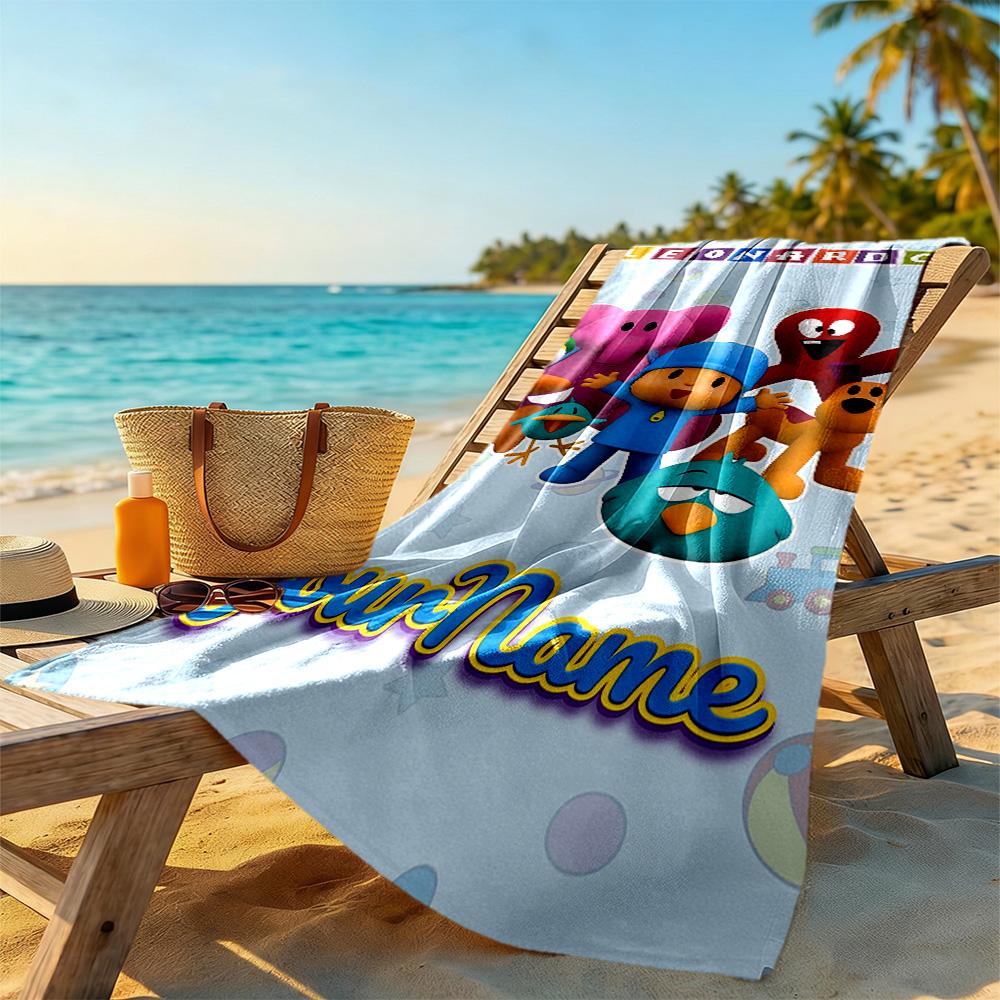 Pocoyo Personalized Name Beach Towel High Absorbency & Quick-Dry Portable for SwimmingBeachCamping Travel Beach AccessoriesGym
