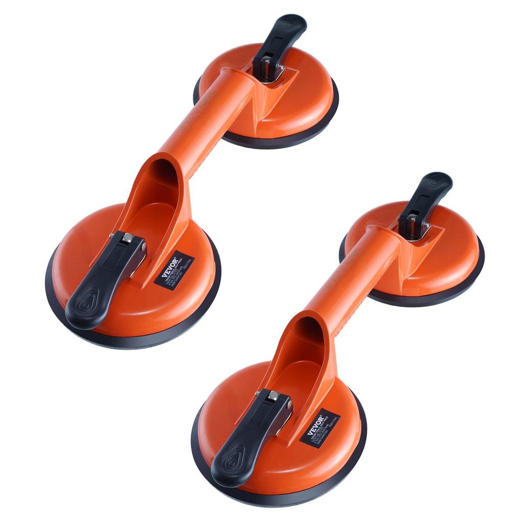 Glass Suction Cup, 4.7" 2 Pack 330 lbs Load Capacity, Vacuum Suction Cup with Aluminum Handle, Heavy Duty Industrial Suction Cup Lifter Tool for