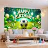 Nuxovilar Soccer Birthday Banner - Sports Theme Party Backdrop with Balls, 71x43 Inch Large Decor for Boys, Kids, Yard Sign, Reble Stadium Background