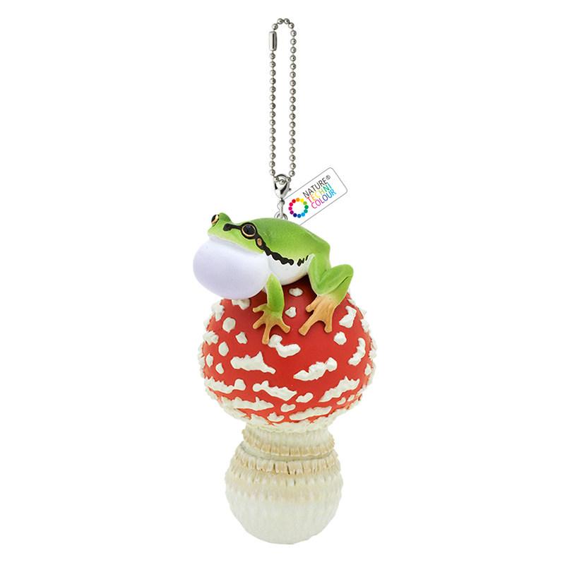 Authentic Japanese Ikimon Series 2 Mushroom And Rain Frog Realistic Fly Agaric Figure Ornament Keychain Collectible
