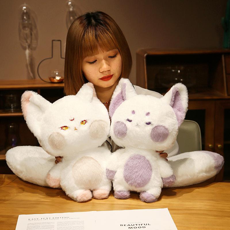 Cute Little Fox Plush Toy Doll Big Tail Fox Doll Birthday Gift Creative Throw Pillow