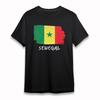 Men's Soft Plus Size T-Shirt Senegal Star Flag Design Tee Short Cotton Tee Black