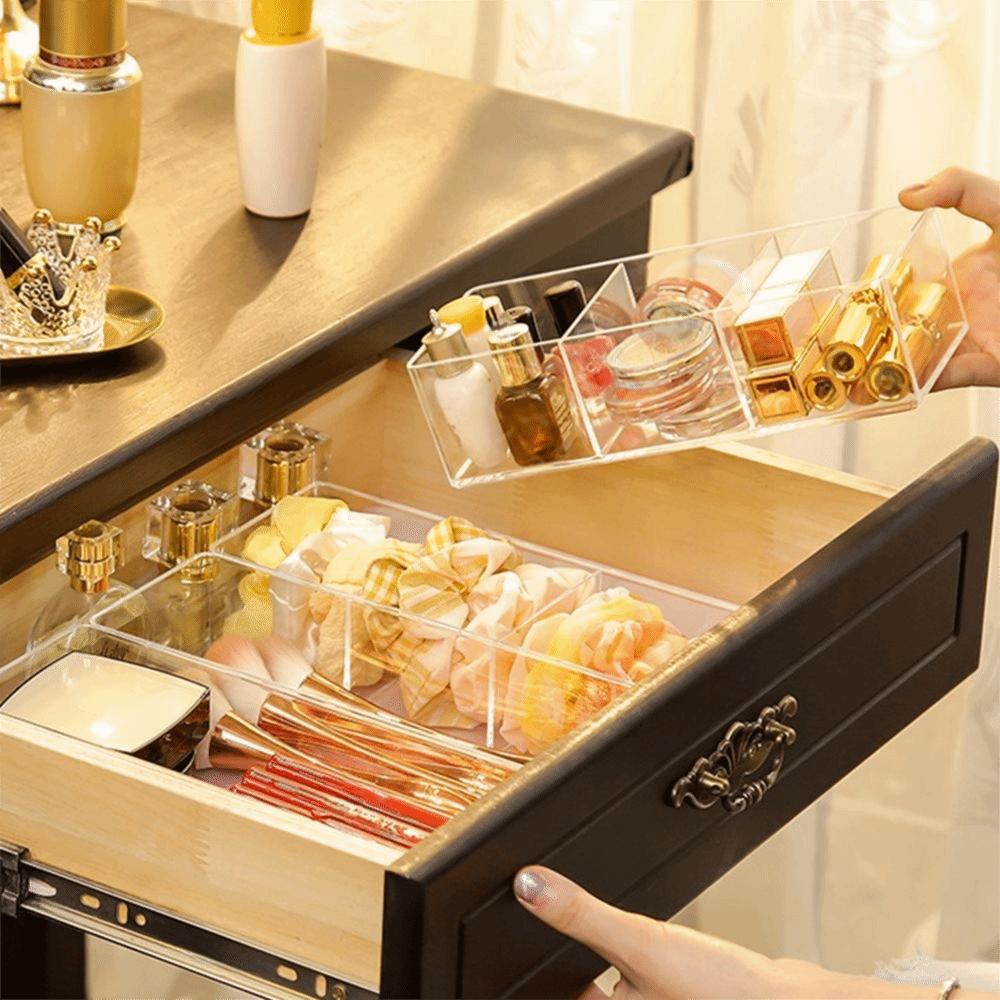For Female Desktop Classification Grid Box Makeup Layered Desktop Drawer Divider Box Storage Box