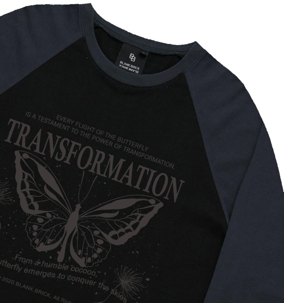 BLANKBRICK Butterfly Raglan Long Sleeve Black